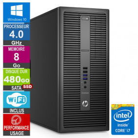 PC HP EliteDesk 800 G2 TWR i7-6700 4GHz 8Go/480Go SSD Wifi W10