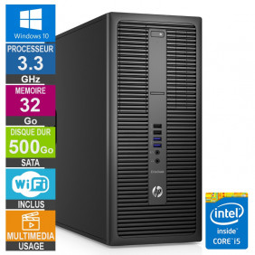 PC HP EliteDesk 800 G2 TWR i5-6400 3.30GHz 32Go/500Go Wifi W10