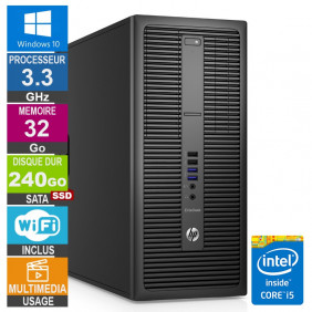 PC HP EliteDesk 800 G2 TWR i5-6400 3.30GHz 32Go/240Go SSD Wifi W10