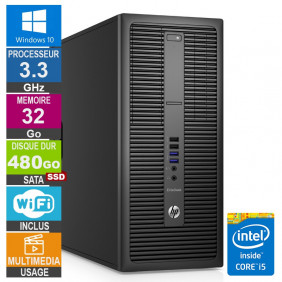 PC HP EliteDesk 800 G2 TWR i5-6400 3.30GHz 32Go/480Go SSD Wifi W10