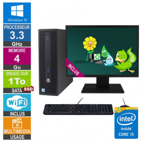 PC HP ProDesk 600 G2 SFF i5-6400 3.30GHz 4Go/1To SSD Wifi W10 + Ecran 19