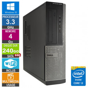 PC Dell Optiplex 3010 DT i3-3220 3.30GHz 4Go/240Go SSD Wifi W10