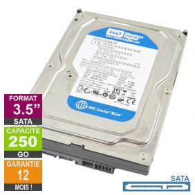 Disque Dur 250Go SATA 3.5 Western Digital Caviar Blue WD2500AAJS-60M0A0 7200rpm 8Mo