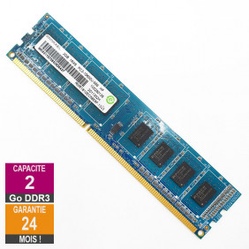 Barrette Mémoire 2Go RAM DDR3 Ramaxel RMR1810EC58E8F DIMM PC3-10600U 1Rx8