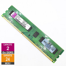 Barrette Mémoire 2Go RAM DDR3 Kingston HP497157-C01-ELDW DIMM PC3-10600U 2Rx8