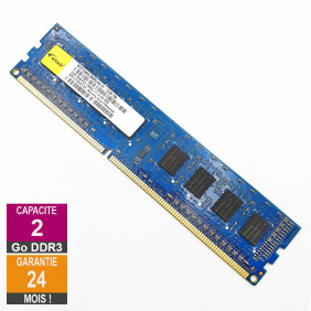 Barrette Mémoire 2Go RAM DDR3 Elixir M2F2G64CB88G4N-DI DIMM PC3-12800U 1Rx8