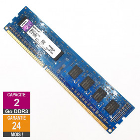 Barrette Mémoire 2Go RAM DDR3 Kingston KTH9600C/2G DIMM PC3-12800U 1Rx8