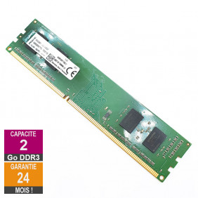 Barrette Mémoire 2Go RAM DDR3 Kingston KVR16N11S6/2 DIMM PC3-12800U 1Rx16