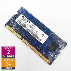 Barrette Mémoire 2Go RAM DDR3 Elpida EBJ20UF8BCS0-DJ-F SO-DIMM PC3-10600S 1Rx8