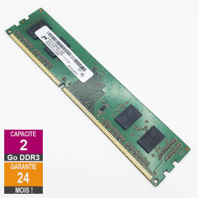 Barrette Mémoire 2Go RAM DDR3 Micron MT4JTF25664AZ-1G6E1 DIMM PC3-12800U 1Rx16