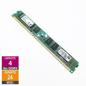 Barrette Mémoire 4Go RAM DDR3 Kingston KTH9600CS/4G DIMM PC3-12800U 1Rx8 LP