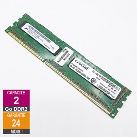 Barrette Mémoire 2Go RAM DDR3 Micron MT8JTF25664AZ-1G4H1 DIMM PC3-10600U 1Rx8