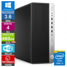 PC HP EliteDesk 800 G3 TWR i5-6500 3.60GHz 4Go/480Go SSD Wifi W10