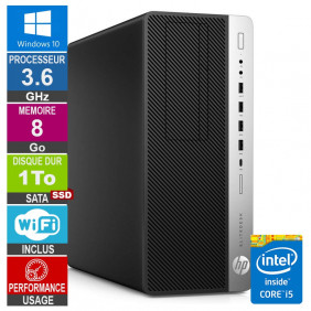 PC HP EliteDesk 800 G3 TWR i5-6500 3.60GHz 8Go/1To SSD Wifi W10