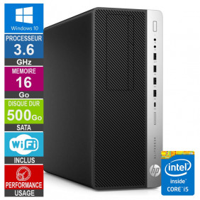 PC HP EliteDesk 800 G3 TWR i5-6500 3.60GHz 16Go/500Go Wifi W10