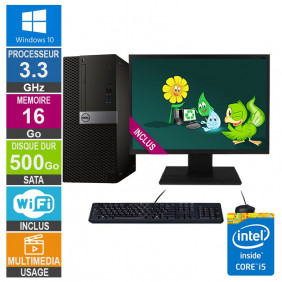 PC Dell Optiplex 7040 MT i5-6400 3.30GHz 16Go/500Go Wifi W10 + Ecran 22