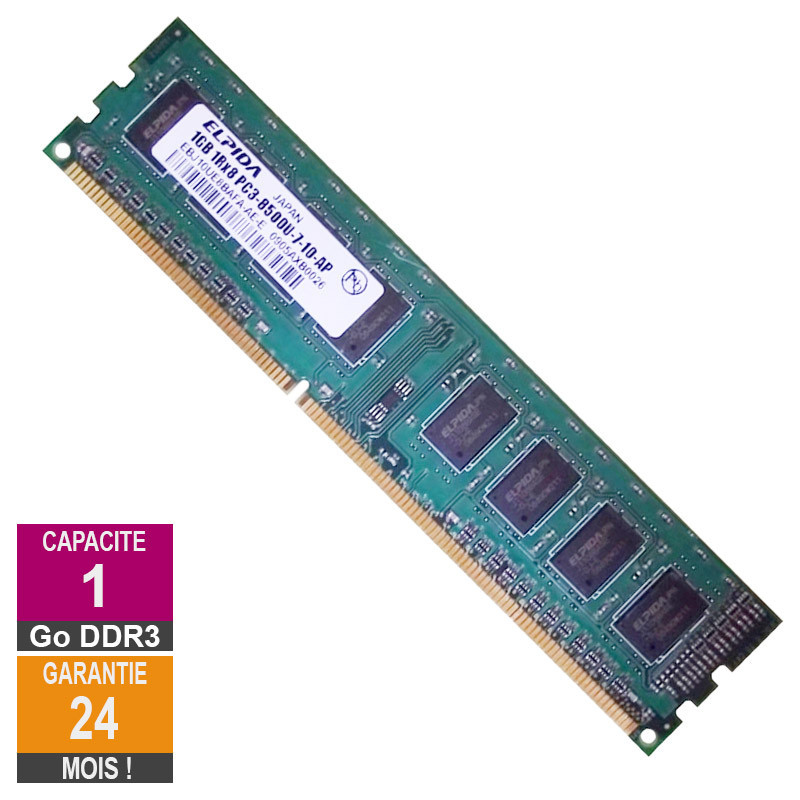 RAM Memory 1GB DDR3 Elpida EBJ10UE8BAFA-AE-E PC3-8500U 1066MHz 1Rx8 RAM Memory 1GB DDR3 Elpida...