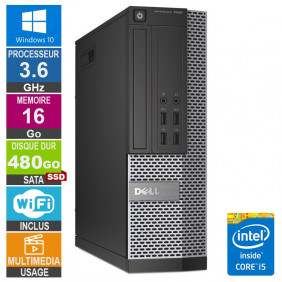 PC Dell 7020 SFF i5-4570 3.60GHz 16Go/480Go SSD Wifi W10