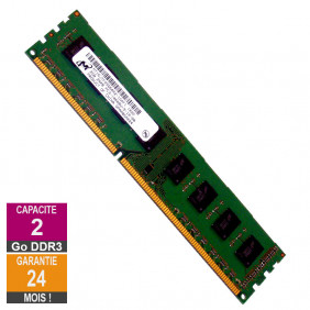 Barrette Mémoire 2Go RAM DDR3 Micron MT16JTF25664AZ-1G4F1 PC3-10600U 1333MHz 2Rx8
