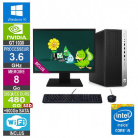 PC Gamer LPG-800G3 i5-6500 3.60GHz 8Go/480Go SSD + 500Go/GT 1030/24"