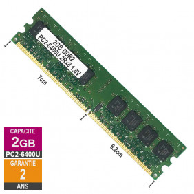 2Go Barrette Mémoire RAM PC2-6400U 2Rx8