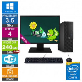 PC Dell 3050 SFF i5-7400 3.50GHz 4Go/240Go SSD Wifi W10 + Ecran 19