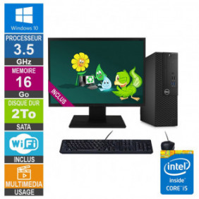 PC Dell 3050 SFF i5-7400 3.50GHz 16Go/2To Wifi W10 + Ecran 19