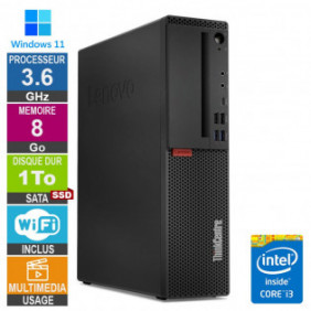 PC Lenovo M720s i3-8100 3.60GHz 8Go/1To SSD Wifi W11