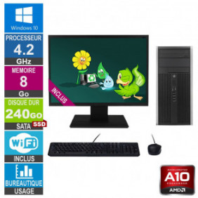PC HP 6305 MT A10-5800B 4.20GHz 8Go/240Go SSD Wifi W10 + Ecran 19