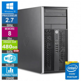 PC HP 6200 Pro MT G630 2.70GHz 8Go/480Go SSD Wifi W10