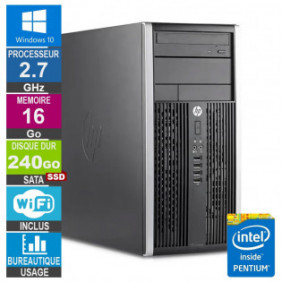 PC HP 6200 Pro MT G630 2.70GHz 16Go/240Go SSD Wifi W10