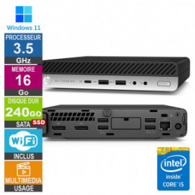 PC HP ProDesk 600 G4 Mini i5-8500T 3.50GHz 16Go/240Go SSD Wifi W11