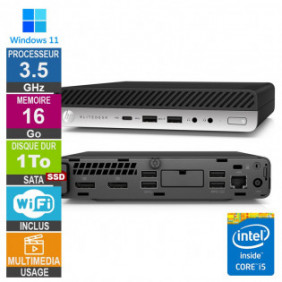 PC HP ProDesk 600 G4 Mini i5-8500T 3.50GHz 16Go/1To SSD Wifi W11