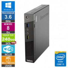 PC Lenovo M93p i5-4570T 3.60GHz 8Go/240Go SSD Wifi W10