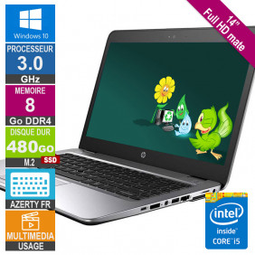 PC Portable 14" HP EliteBook 840 G3 Core i5 3GHz 8Go/480Go SSD W10 AZERTY FR HD Rétro