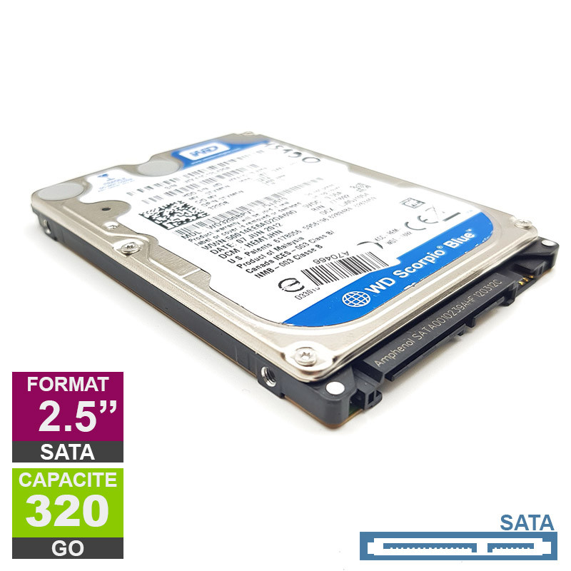 Disque Dur 320Go SATA 2.5 Western Digital WD3200BPVT 5400rpm 8Mo PS4