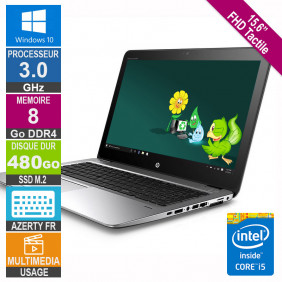 15.6" HP EliteBook 850 G3 Tactile i5-6300U 3GHz 8Go/480Go SSD W10 AZERTY FR FHD