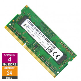 Barrette Mémoire 4Go RAM DDR3 Micron MT8KTF51264HZ-1G6P1 SO-DIMM PC3L-12800S 1Rx8