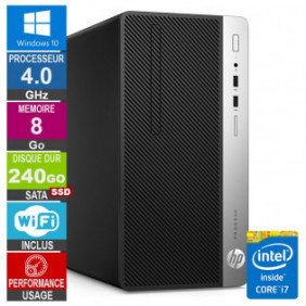 PC HP ProDesk 400 G4 MT i7-6700 4GHz 8Go/240Go SSD Wifi W10