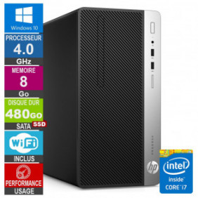 PC HP ProDesk 400 G4 MT i7-6700 4GHz 8Go/480Go SSD Wifi W10