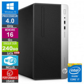 PC HP ProDesk 400 G4 MT i7-6700 4GHz 16Go/240Go SSD Wifi W10