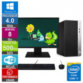 PC HP ProDesk 400 G4 MT i7-6700 4GHz 8Go/500Go Wifi W10 + Ecran 19