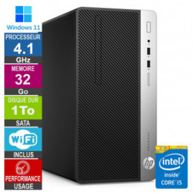 PC HP ProDesk 400 G5 MT i5-8500 4.10GHz 32Go/1To Wifi W11