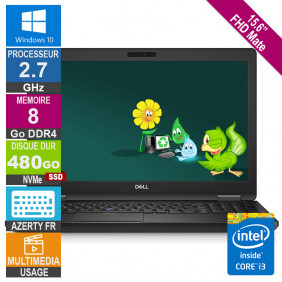 15.6" Dell Latitude 5590 i3-7130U 2.7GHz 8Go/480Go SSD W10 AZERTY