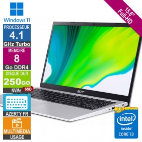 Acer Aspire 3 A315-58-3353 - Core i3-1115G4 4.1GHz 8Go/256Go SSD AZERTY