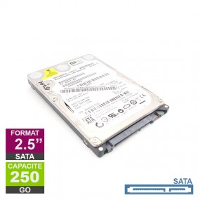 Disque Dur 250Go SATA 2.5 Western Digital WD2500BEVS-20UST0 5400rpm 8Mo