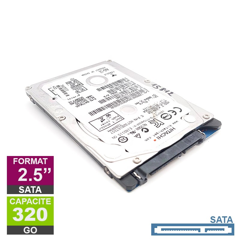 Hitachi Disque Dur pour Ordinateur Portable 500Go, 7200rpm, 128Mo Cache  pour ASUS Eee PC 1000H