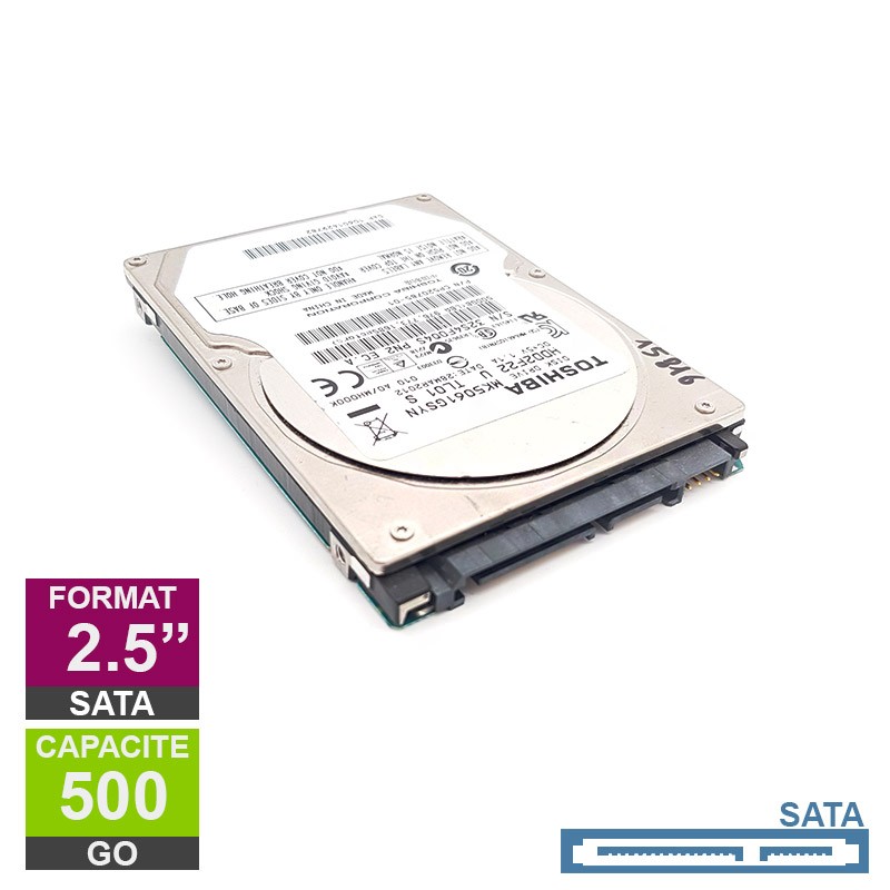 Disque Dur 500Go SATA 2.5 Toshiba MK5061GSYN 7200rpm 16Mo