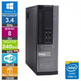 PC Dell 9020 SFF i5-4460 3.40GHz 8Go/240Go SSD Wifi W10