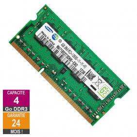 Barrette Mémoire 4Go RAM DDR3 Samsung M471B5273DH0-CK0 SO-DIMM PC3-12800 1600MHz 2Rx8